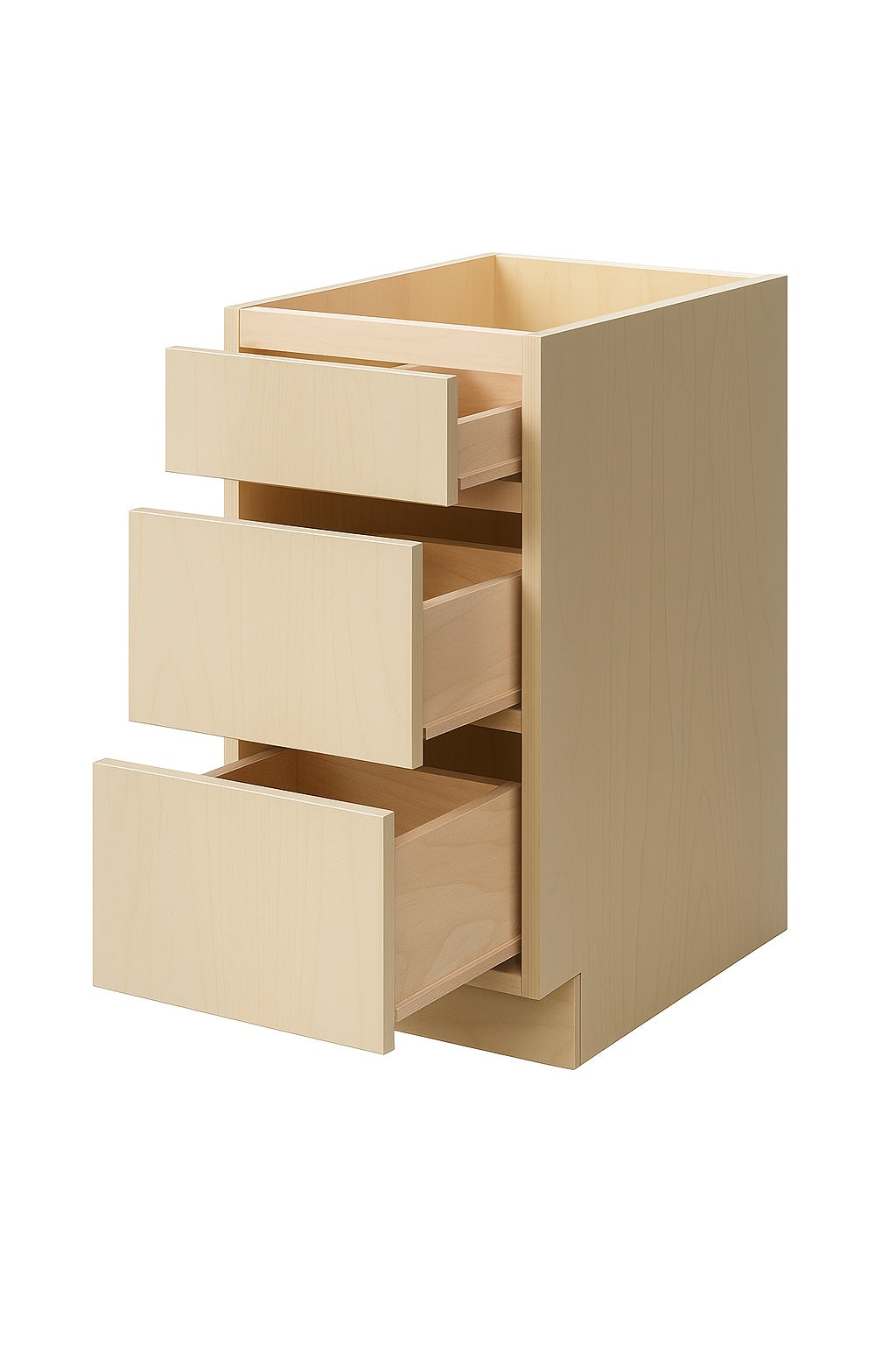 Hampton Bay 18 in W x 24 in D x 34 5 in H Assembled Drawer Base Kitchen Cabinet in Unfinished with Recessed Panel
