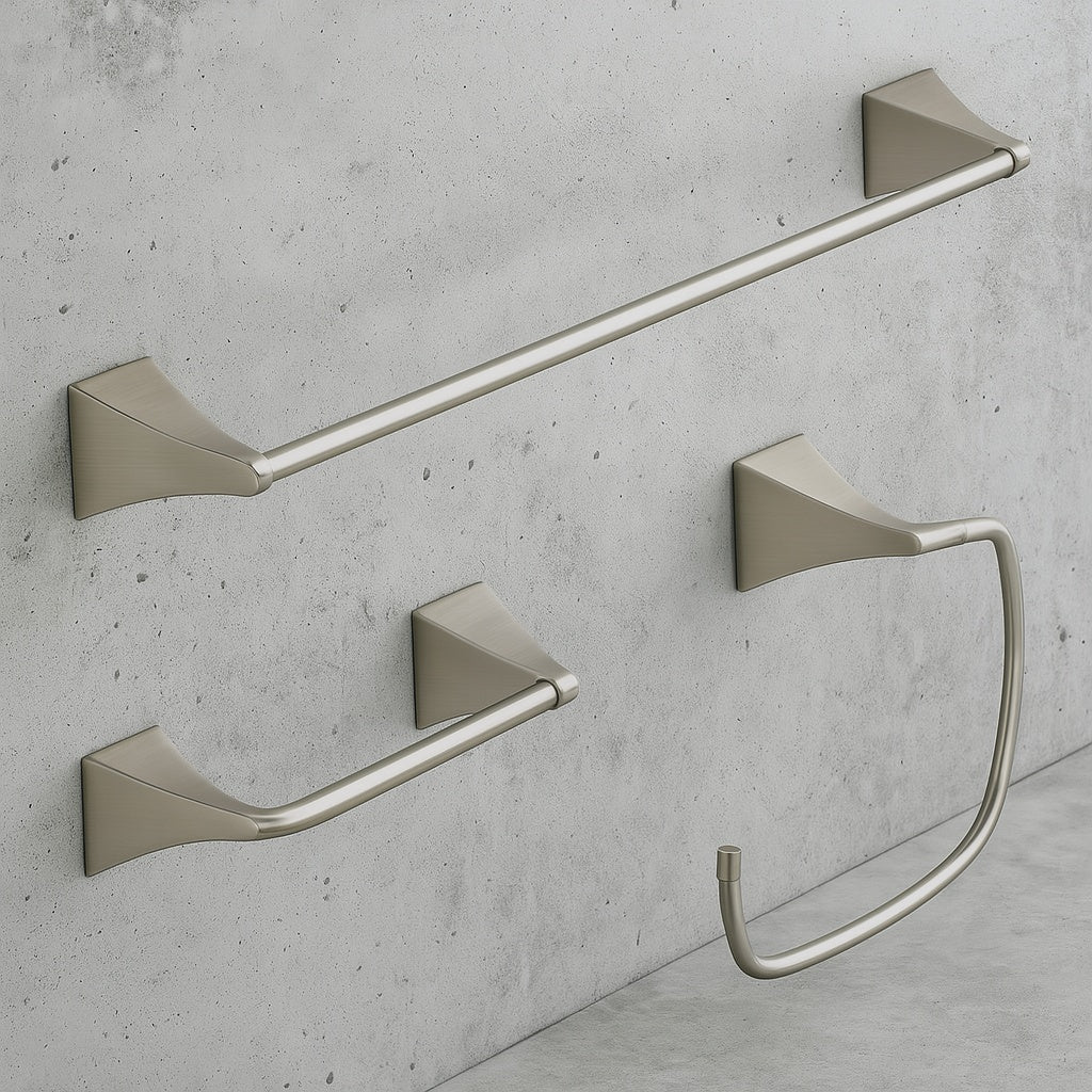 Everly 3 -Piece Bath Hardware Set with Mounting Hardware in Brushed Nickel