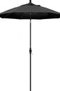 California Umbrella 9 ft Matted Black Aluminum Market Patio Umbrella with Fiberglass Ribs Collar Tilt Crank Lift in Granite Sunbrella
