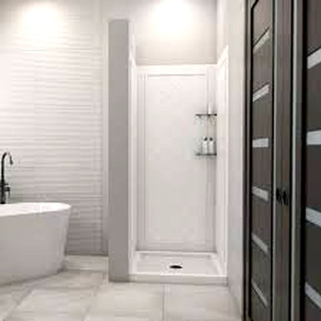 DreamLine SlimLine 32 in x 32 in Single Threshold Alcove Shower Pan Base in White with Center Drain