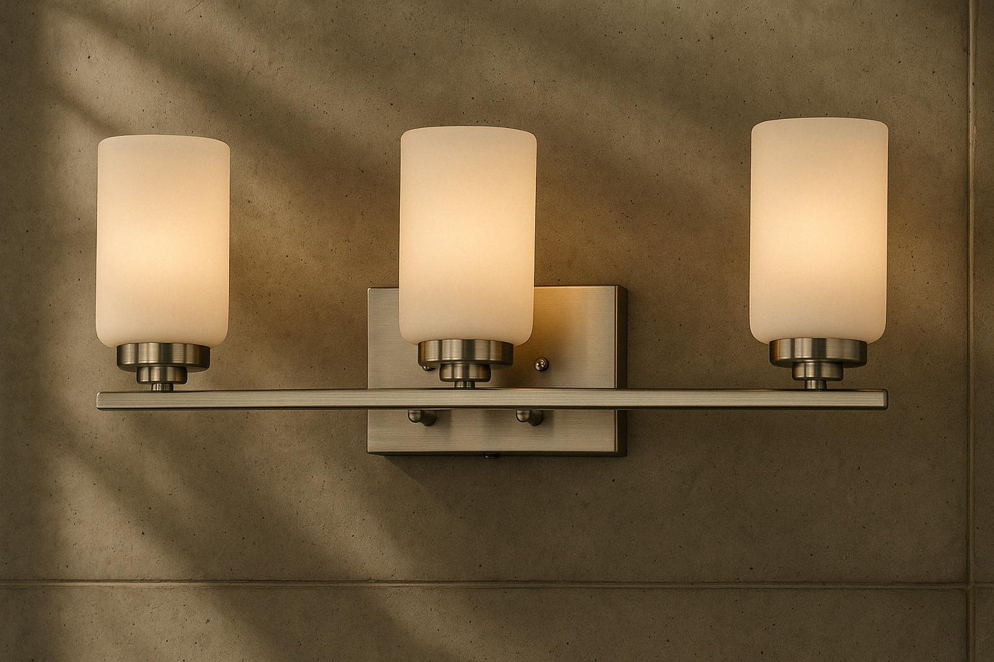 Bel Air Lighting Mod Pod 22 in. 3-Light Oil Rubbed Bronze Bathroom Vanity Light Fixture with Frosted Glass Cylinder Shades