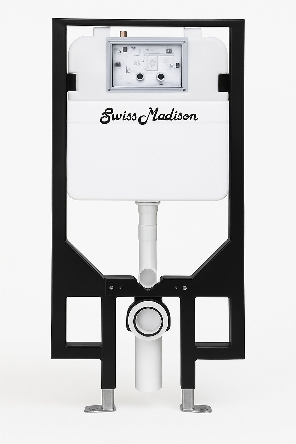 Swiss Madison Concealed In Wall Toilet Carrier System 2 in x 4 in for Wall Hung 1 28 GPF Dual Flush Toilet Tank Only in Black
