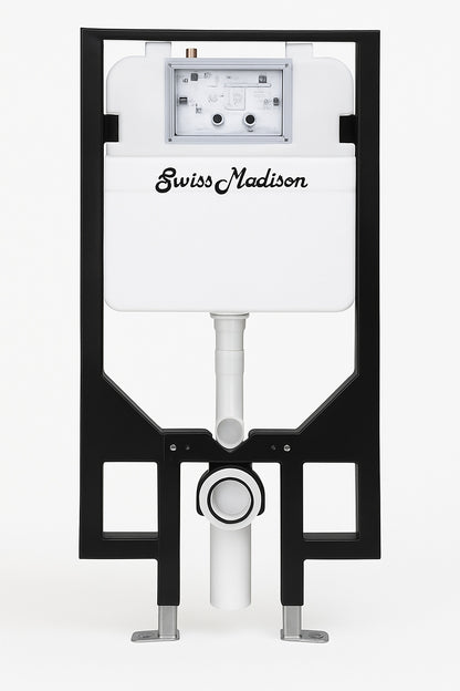 Swiss Madison Concealed In Wall Toilet Carrier System 2 in x 4 in for Wall Hung 1 28 GPF Dual Flush Toilet Tank Only in Black