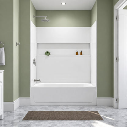 Bootz Industries Maui 60 in x 30 in Alcove Soaking Bathtub with Left Drain in White