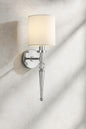 AF Lighting Merritt 1 Light Wall Sconce with Crystal Accents and Round Lampshade for Hardwire Installation Only Shiny Chrome 9111 1W/303757194 819430020508 AF Lighting