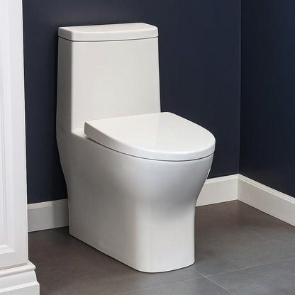 Swiss Madison Sublime II 1 Piece 1 1 1 6 GPF Dual Flush Compact 24 in Round Toilet in Glossy White Seat Included