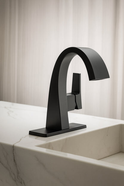 Kohler Katun Single Hole Or 4 In Centerset Single Handle Bathroom Faucet In Matte Black