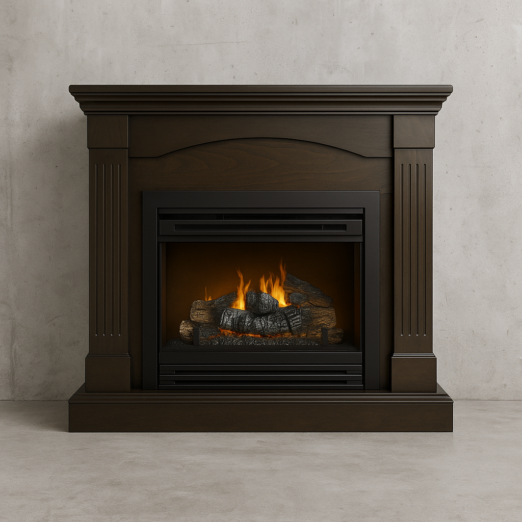 Pleasant Hearth 20,000 BTU 36 in. Compact Convertible Ventless Propane Gas Fireplace in Tobacco
