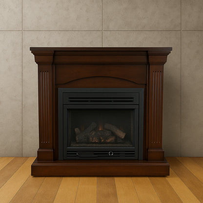 Pleasant Hearth 20,000 BTU 36 in. Compact Convertible Ventless Propane Gas Fireplace in Tobacco