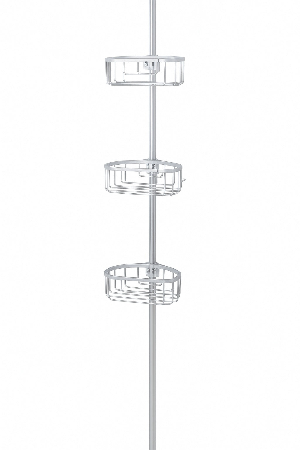 Tension Pole Corner Rust Resistant Shower Caddy in Satin Chrome