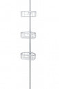 Tension Pole Corner Rust Resistant Shower Caddy in Satin Chrome