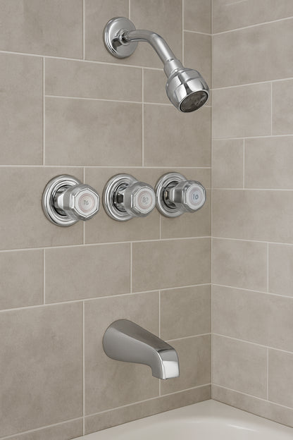 KEENEY Belanger 3-Handle 2-Spray Tub and Shower Faucet in Polished Chrome (Valve Included)