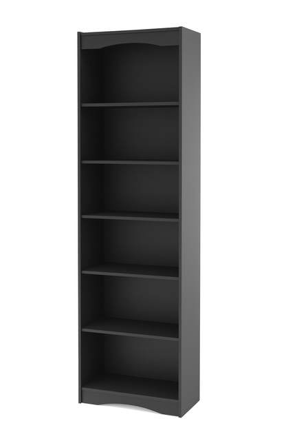 CorLiving Hawthorn 72 in. Midnight Black Wood 5-shelf Standard Bookcase with Adjustable Shelves