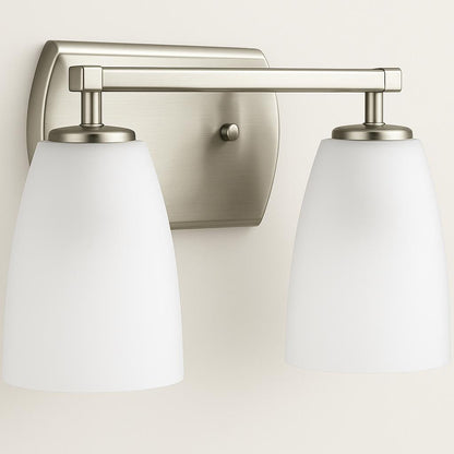Progress Lighting Leap Collection 2-Light Brushed Nickel Etched Glass Modern Bath Vanity Light