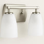 Progress Lighting Leap Collection 2-Light Brushed Nickel Etched Glass Modern Bath Vanity Light
