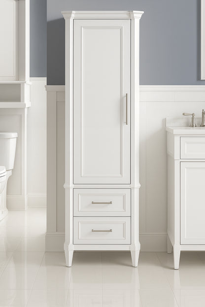 Aberdeen 21 in W x 14 in D x 60 in H White Freestanding Linen Cabinet 8104000410