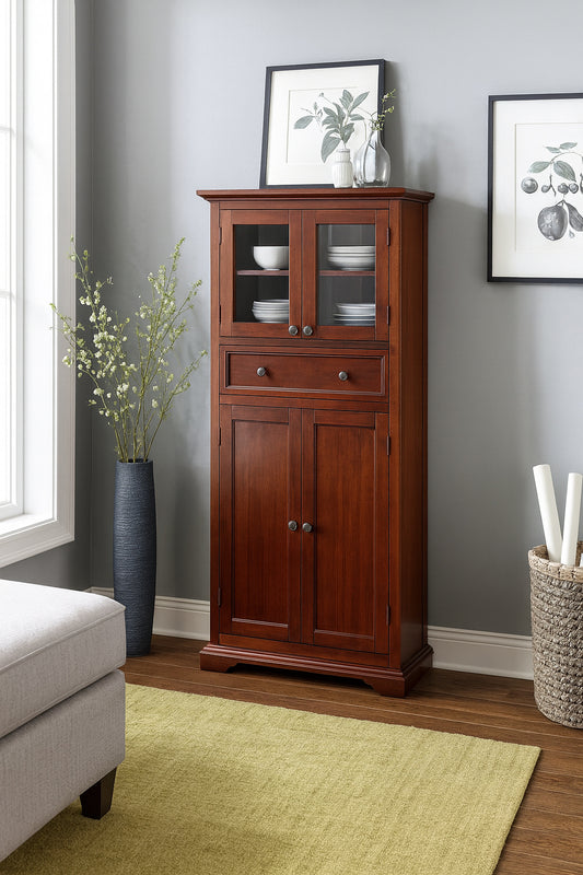 Home Decorators Collection Hampton Harbor 25 In W X 14 In D X 53 In H Brown Freestanding Linen Cabinet