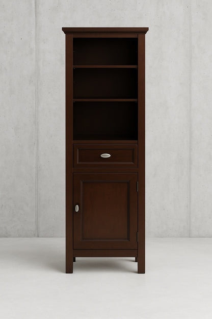 Home Decorators Collection Austell 20 in W x 60 in H x 14 in D Bathroom Linen Storage Cabinet in Espresso BF 25232 ES/204837108 600607456844 Home Decorators Collection