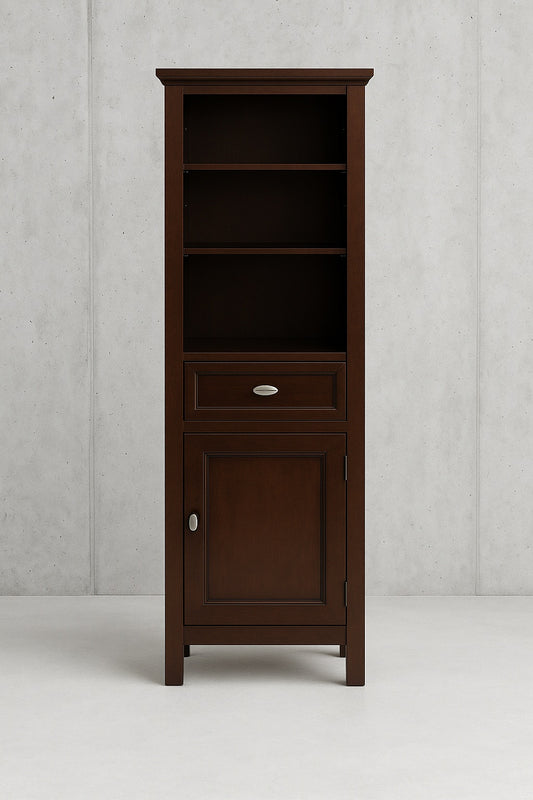 Home Decorators Collection Austell 20 in W x 60 in H x 14 in D Bathroom Linen Storage Cabinet in Espresso BF 25232 ES/204837108 600607456844 Home Decorators Collection