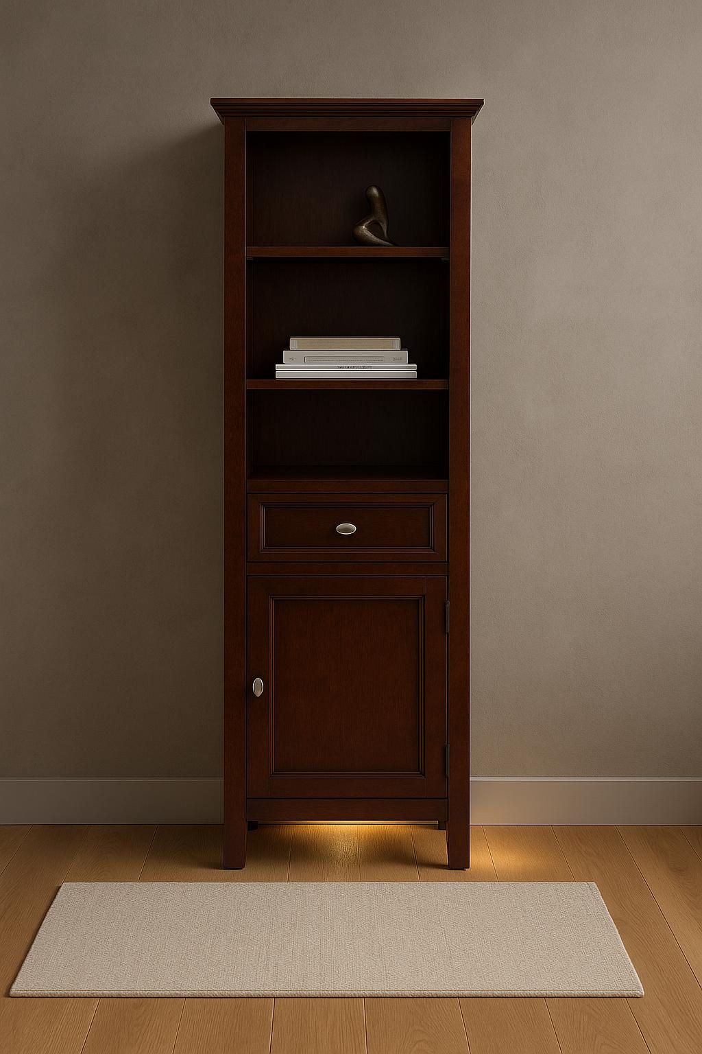 Home Decorators Collection Austell 20 in W x 60 in H x 14 in D Bathroom Linen Storage Cabinet in Espresso BF 25232 ES/204837108 600607456844 Home Decorators Collection