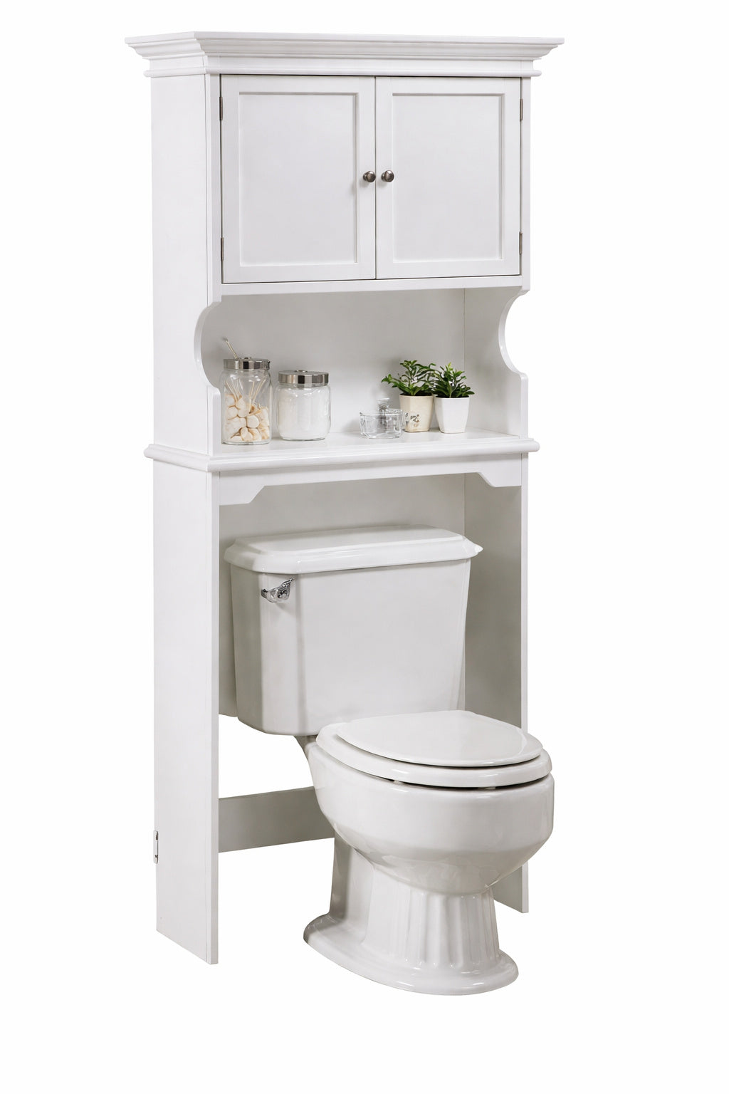 Home Decorators Collection Hampton Harbor 24 25 in W x 66 5 in H x 10 5 in D White Over the Toilet Storage