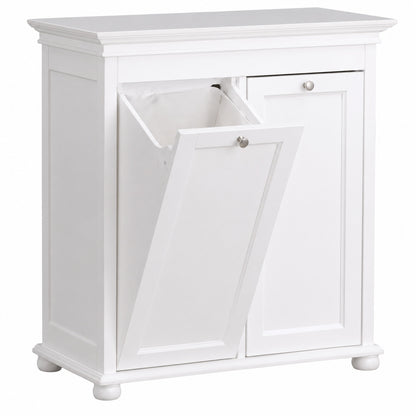 Home Decorators Collection Hampton Harbor 35 in Double Tilt Out Hamper in White