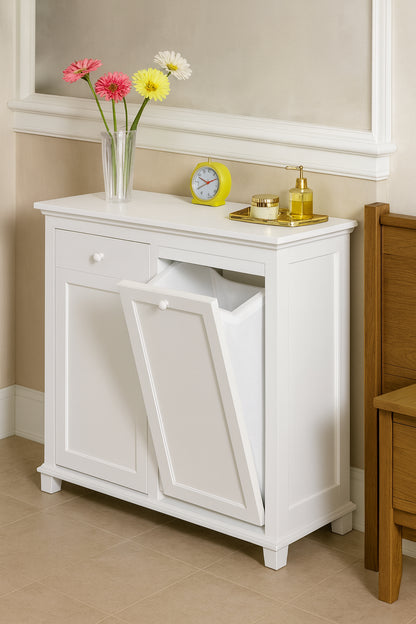 Harbor 26 in Double Tilt Out Hamper in White bf 20193 wh