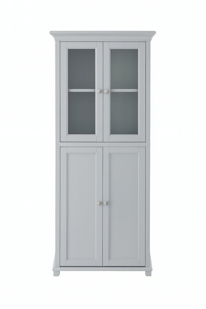 Home Decorators Collection Hampton Harbor 25 In W X 14 In D X 53 In H Gray Freestanding Linen Cabinet