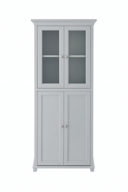 Home Decorators Collection Hampton Harbor 25 In W X 14 In D X 53 In H Gray Freestanding Linen Cabinet
