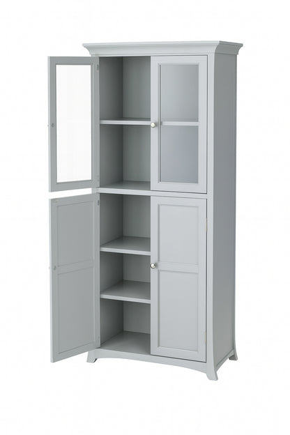 Home Decorators Collection Hampton Harbor 25 In W X 14 In D X 53 In H Gray Freestanding Linen Cabinet
