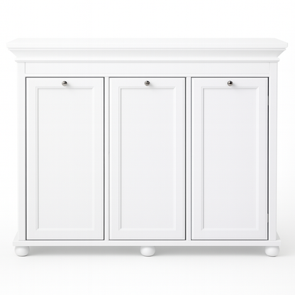 Home Decorators Collection Hampton Harbor 37 in Triple Tilt Out Hamper in White