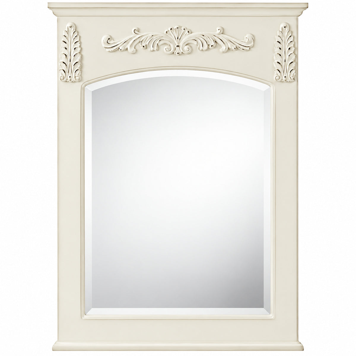 Home Decorators Collection Chelsea 26 in W x 35 in H Rectangular Wood Framed Wall Bathroom Vanity Mirror in Antique White