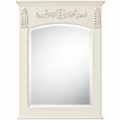 Home Decorators Collection Chelsea 26 in W x 35 in H Rectangular Wood Framed Wall Bathroom Vanity Mirror in Antique White