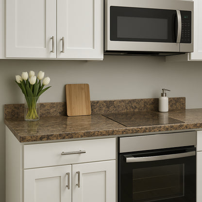 Hampton Bay 6 ft. Straight Laminate Countertop All-Inclusive Kit in Winter Carnival with Full Wrap Ogee Edge and Loose Backsplash