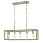 Hampton Bay Boswell Quarter 34 in 5 Light Brushed Nickel Farmhouse Linear Chandelier with Weathered Wood Accents 7965HBBNDI/314967700 785247248261 Hampton Bay