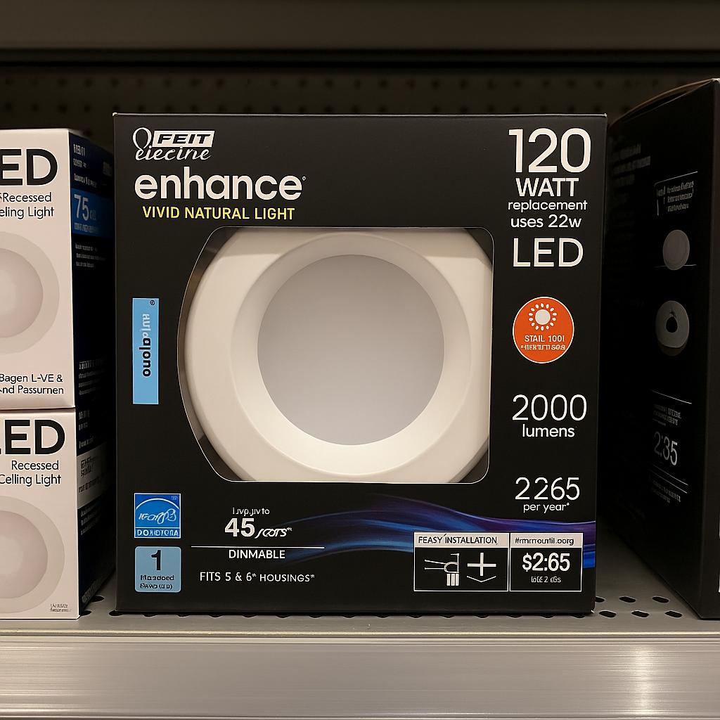 Feit Electric Enhance Daylight 5-6 in. W Aluminum LED Dimmable Recessed Downlight 120 Watt Equivalency