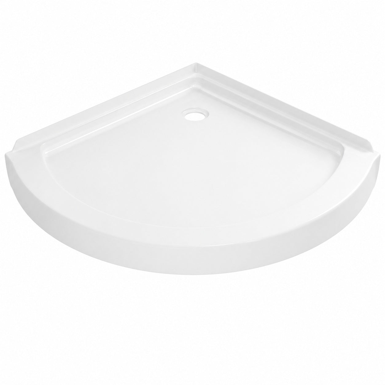 Delta 38 in x 38 in Round Corner Shower Pan Base with Corner Drain in White