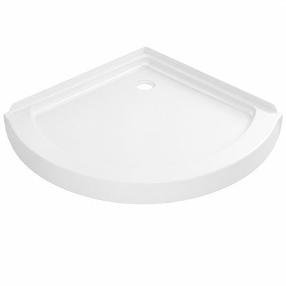 Delta 38 in x 38 in Round Corner Shower Pan Base with Corner Drain in White
