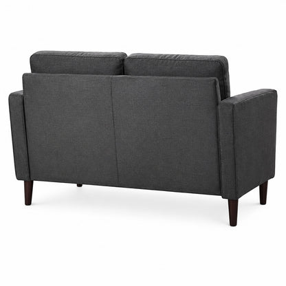 Lifestyle Solutions Lillith 52 4 in Heather Grey Tufted Polyester 2 Seater Loveseat with Square Arms