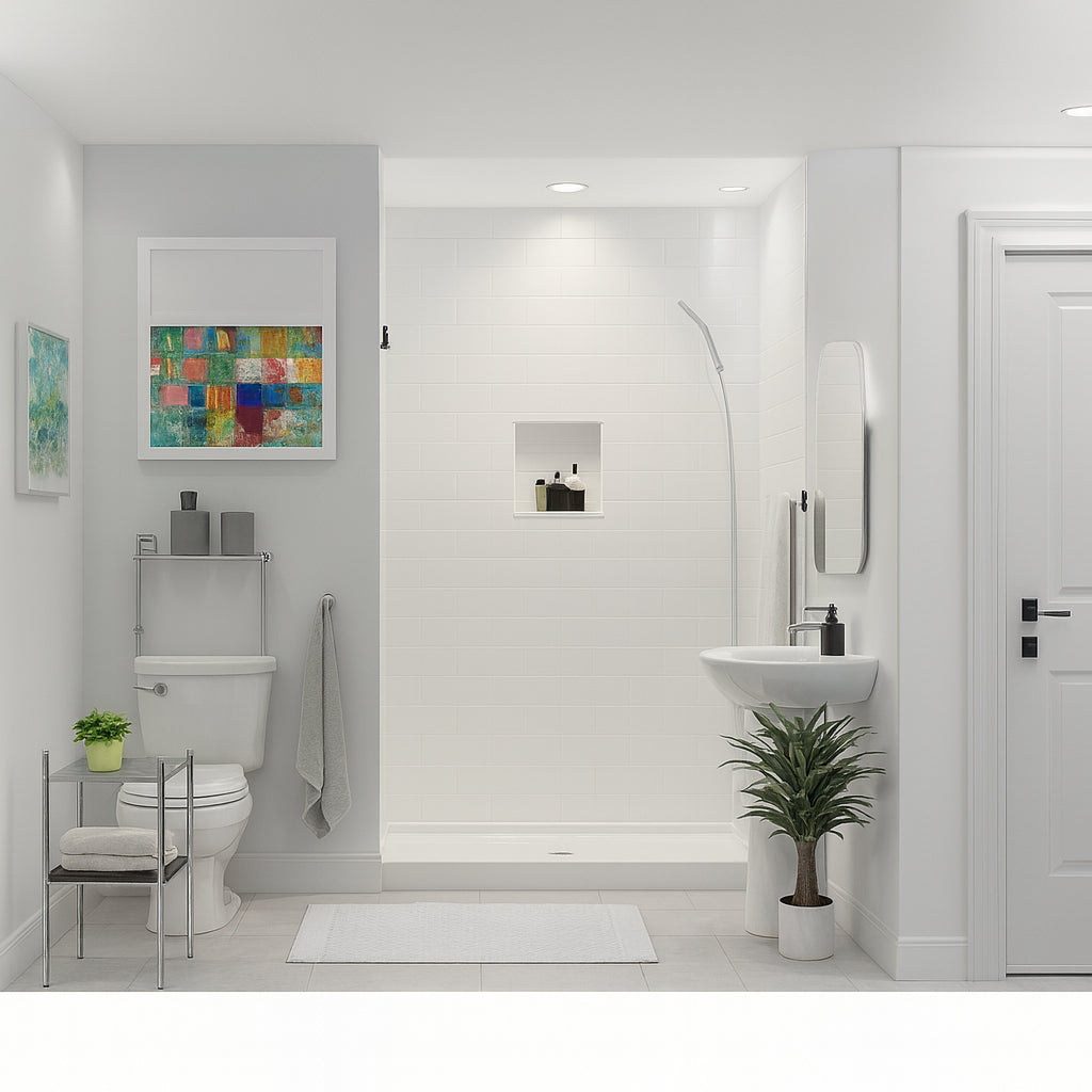 17 in x 17 in Square Recessed Shampoo Caddy in Calabria FLXRSC1717CA