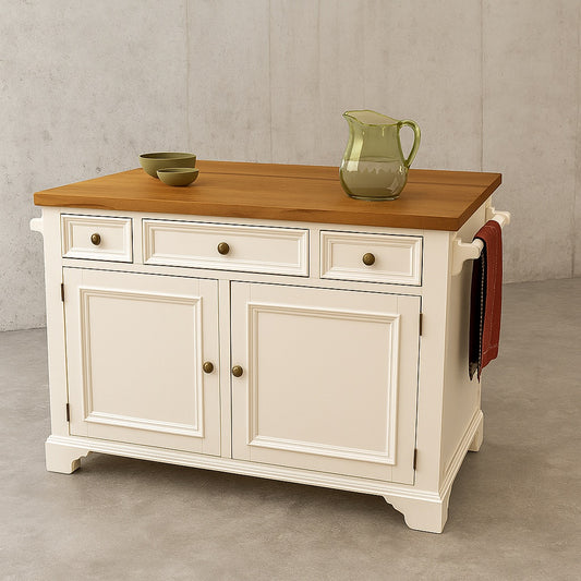 Americana White Kitchen Island With Drop Leaf 5002 94/203611740#overlay