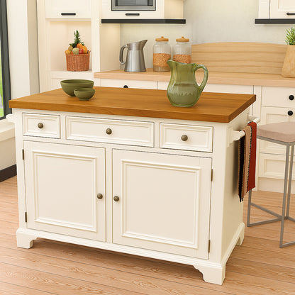 Americana White Kitchen Island With Drop Leaf 5002 94/203611740#overlay