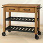 Roots Rack Industrial Natural Kitchen Cart with Towel Rack 710244200943 CROSLEY FURNITURE
