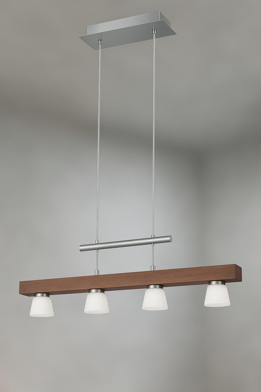 Unbranded 69 in. 4-Light 20-Watt Brown and Silver Burlington Integrated LED Pendant
