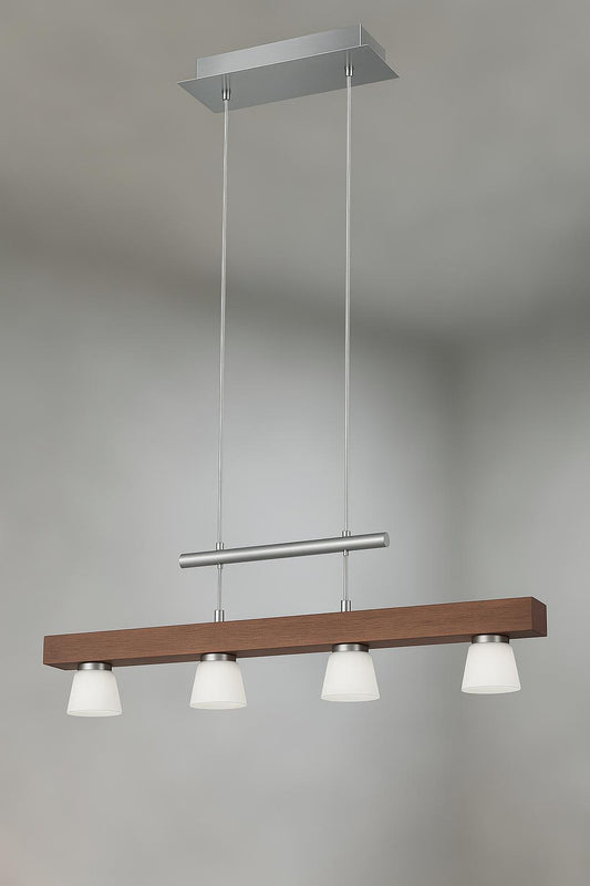 Unbranded 69 in. 4-Light 20-Watt Brown and Silver Burlington Integrated LED Pendant