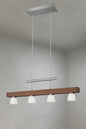 Unbranded 69 in. 4-Light 20-Watt Brown and Silver Burlington Integrated LED Pendant