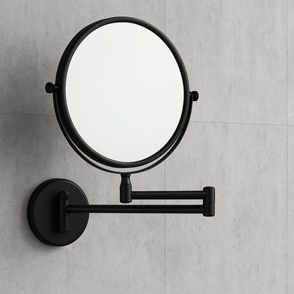 MODONA 8 in. Two-Sided 1X and 3X Brass Magnifying Wall-Mounted Makeup Mirror in Rubbed Bronze