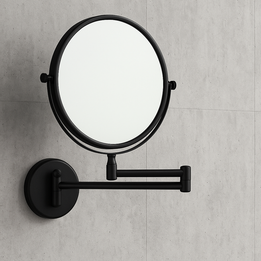 MODONA 8 in. Two-Sided 1X and 3X Brass Magnifying Wall-Mounted Makeup Mirror in Rubbed Bronze