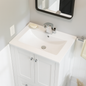 Swiss Madison 24 In Ceramic Single Faucet Hole Vanity Top In White With White Basin