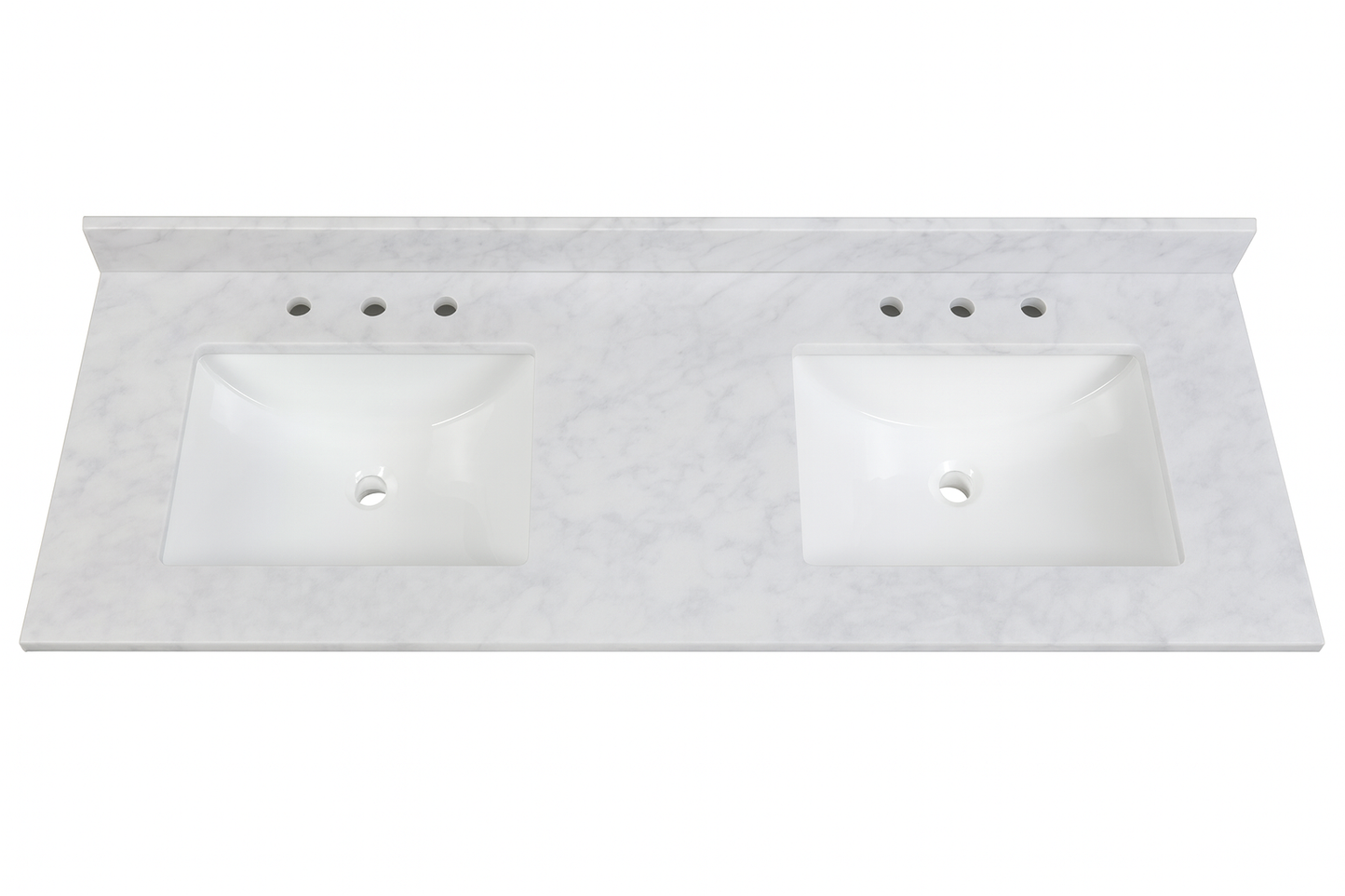Home Decorators Collection 61 in. W x 22 in. D Engineered Stone Composite White Rectangular Double Sink Vanity Top in Pulsar